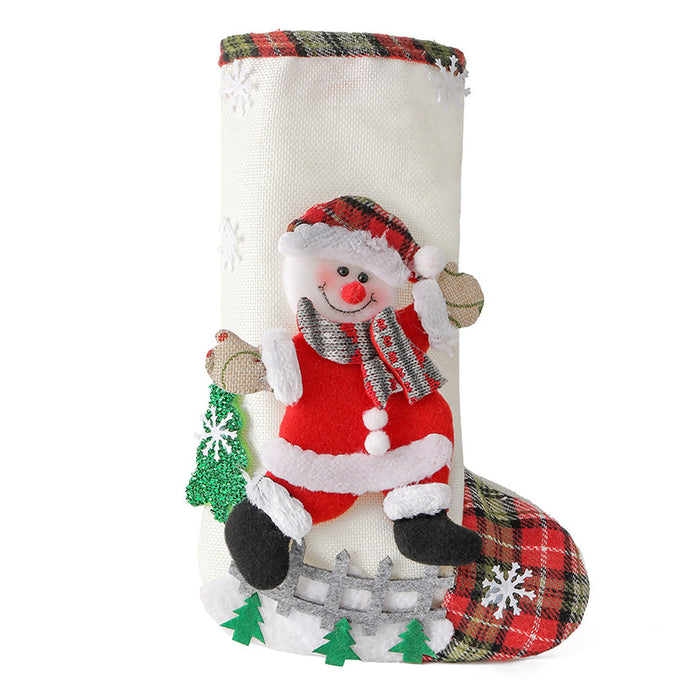 Tela de envoltura de joyería al por mayor navidad grande de calcetín de Navidad Bag de caramelo JDC-JP-HB003