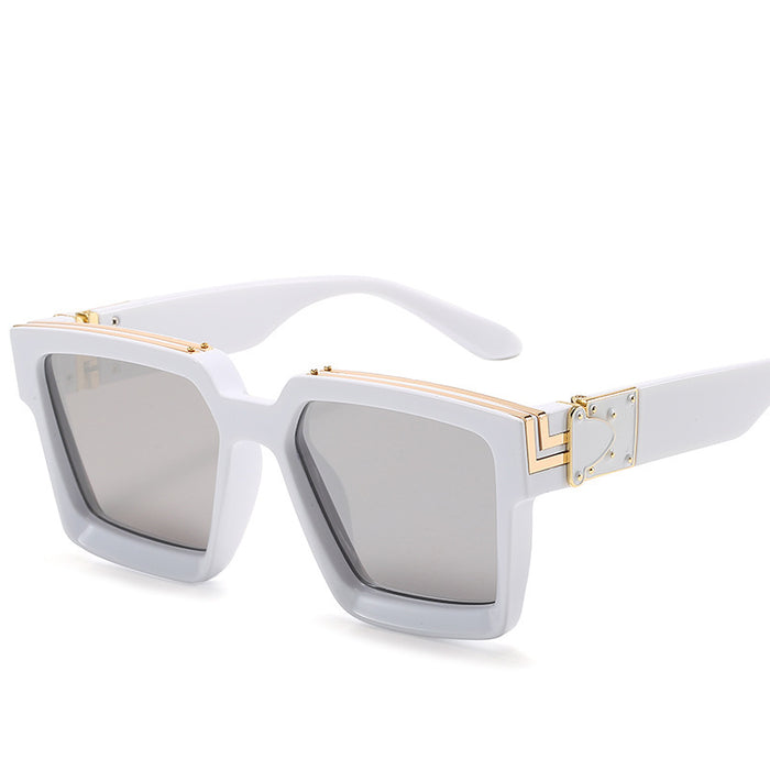 Wholesale Sunglasses PC Lens Square Plastic Metal Frame MOQ≥2 JDC-SG-QiC001