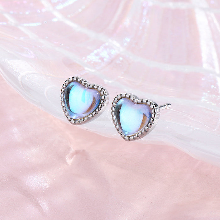 Wholesale Earrings Copper Moonstone Hearts JDC-ES-gumn012