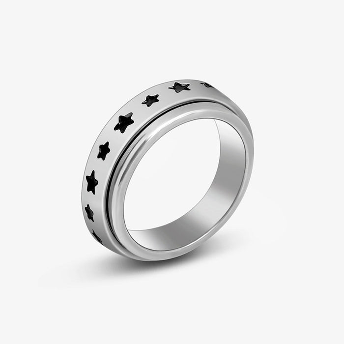 Jewelry WholesaleWholesale Sun Moon Star Rotating Stainless Steel Couple Rings JDC-RS-BanL002 Rings 斑斓 %variant_option1% %variant_option2% %variant_option3%  Factory Price JoyasDeChina Joyas De China