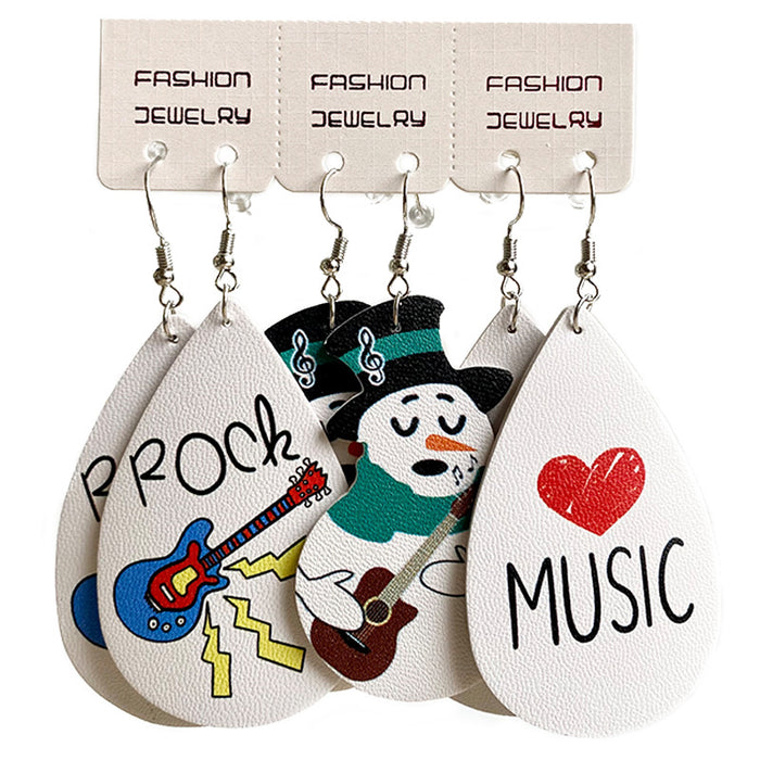 Wholesale Earrings PU Christmas Teacher's Day Gifts 3pcs JDC-ES-Heyi037