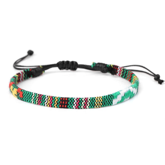 Wholesale Boho Men's Cotton Linen Hand Knit Bracelet JDC-BT-YinY017