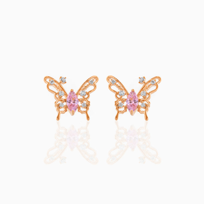 Wholesale Earrings Brass Cutout Butterfly Earrings MOQ≥2 JDC-ES-WB003