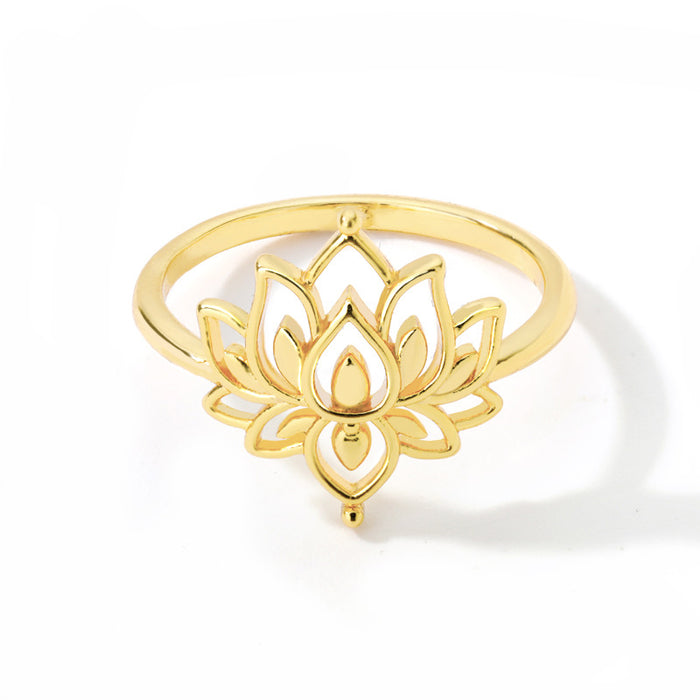 Personalidad de anillo al por mayor Lotus Lotus Brass JDC-RS-MJ006