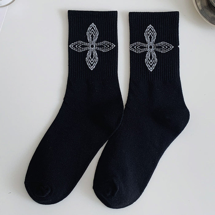 Calcetines en blanco y negro al por mayor para la ropa exterior de primavera y verano (F) JDC-SK-CYU005