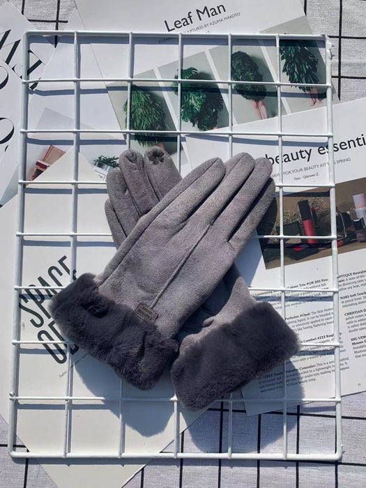 Wholesale Gloves Suede Warm Fleece Touch Screen MOQ≥2 JDC-GS-MeiN008