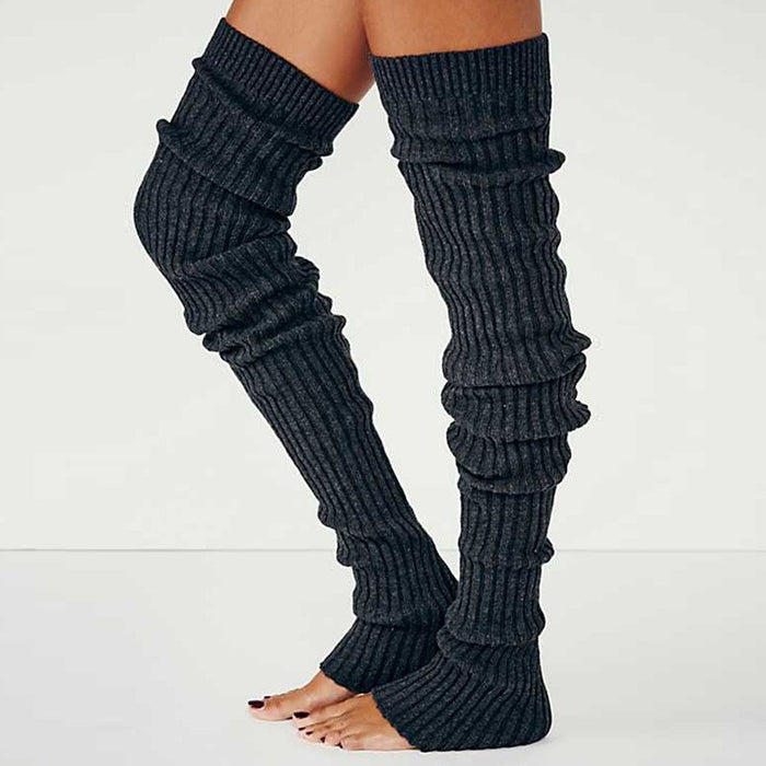 Wholesale Socks Acrylic Solid Color Over Knee Knit Pile Socks Stockings JDC-SK-QAng016