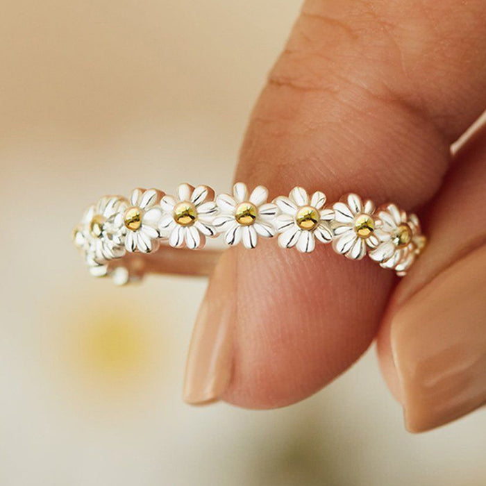Wholesale Daisy Flower Copper Ring JDC-RS-YinH003