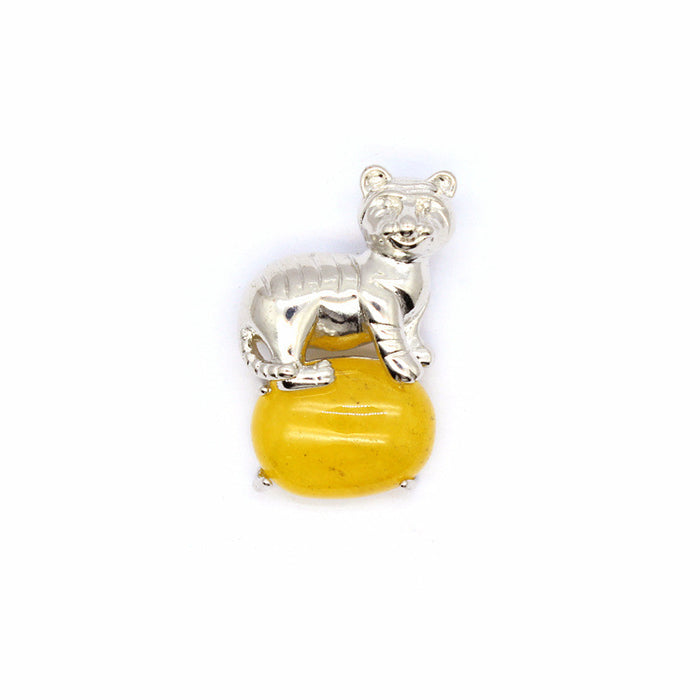 Wholesale Necklaces Natural Stone Fashion Tiger Pendant MOQ≥2 JDC-NE-Jinshe011