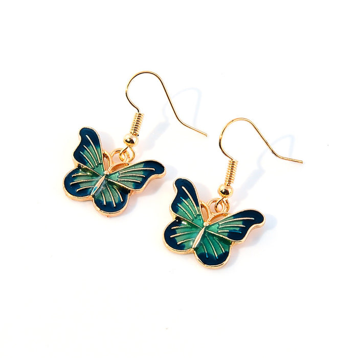 Wholesale Color Butterfly Alloy Earrings MOQ≥2 JDC-ES-Kaiwei001