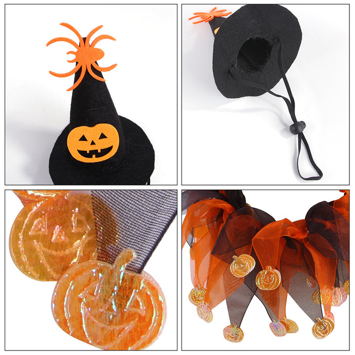 Decoraciones de mascotas al por mayor de tela Bufanda de bufanda de gasa de tela Halloween MOQ≥2 JDC-PD-MIAODI009