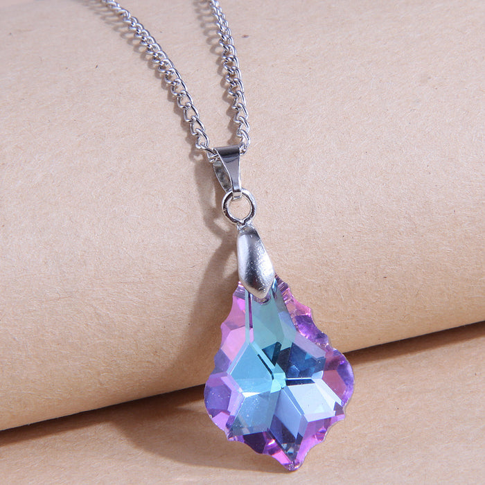 Moda al por mayor Simple Ocean Heart Crystal Personalidad Collar JDC-Ne-Wy003