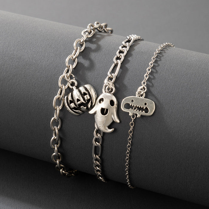 Wholesale Anklets Alloy Pumpkin Ghost Skull Halloween Set of Three JDC-AS-C002
