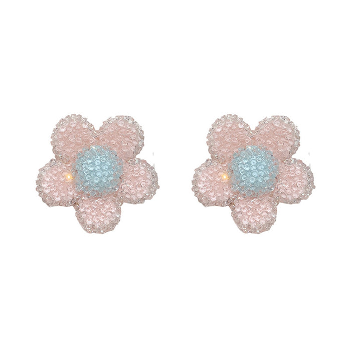 Wholesale Silver Needle Fudge Flower Stud Earrings JDC-ES-Fengm044