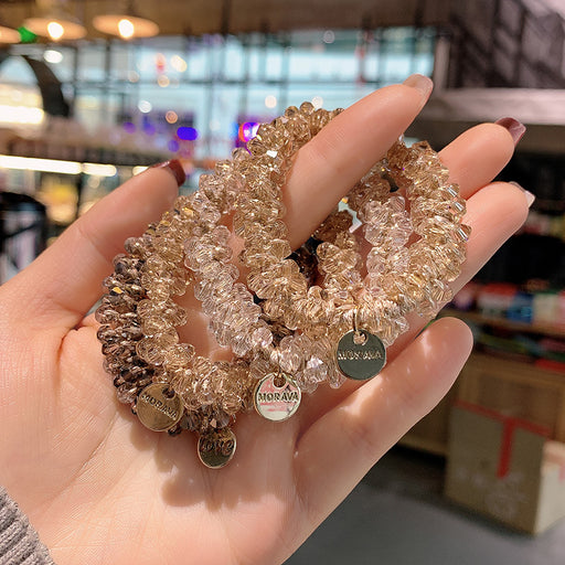 Jewelry WholesaleWholesale crystal head rope tied hair rubber band does not hurt hair MOQ≥2 JDC-HS-LXi003 Hair Scrunchies 林夕 %variant_option1% %variant_option2% %variant_option3%  Factory Price JoyasDeChina Joyas De China