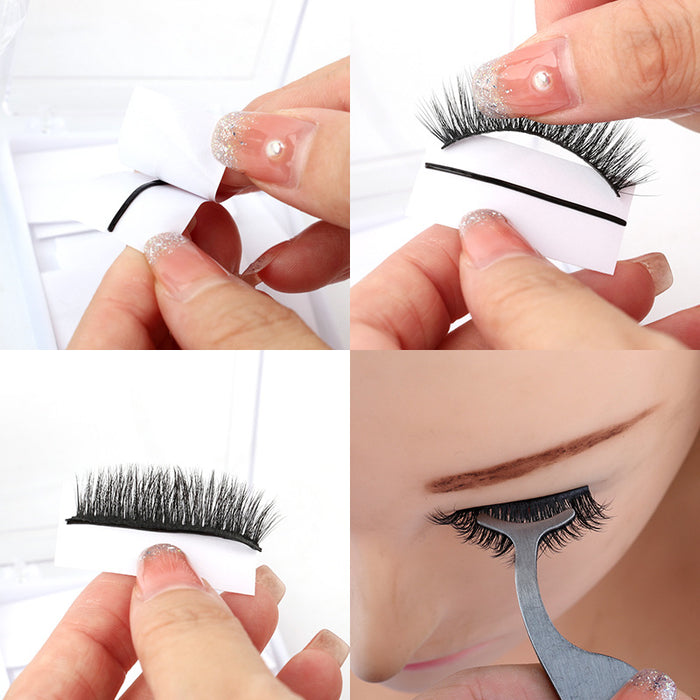 Wholesale Imitation mink glue strip glue free false eyelashes set  JDC-EY-LanJL020