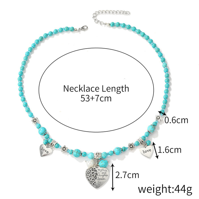 Wholesale Necklaces Alloy Turquoise Bohemian Ethnic JDC-NE-ManY013