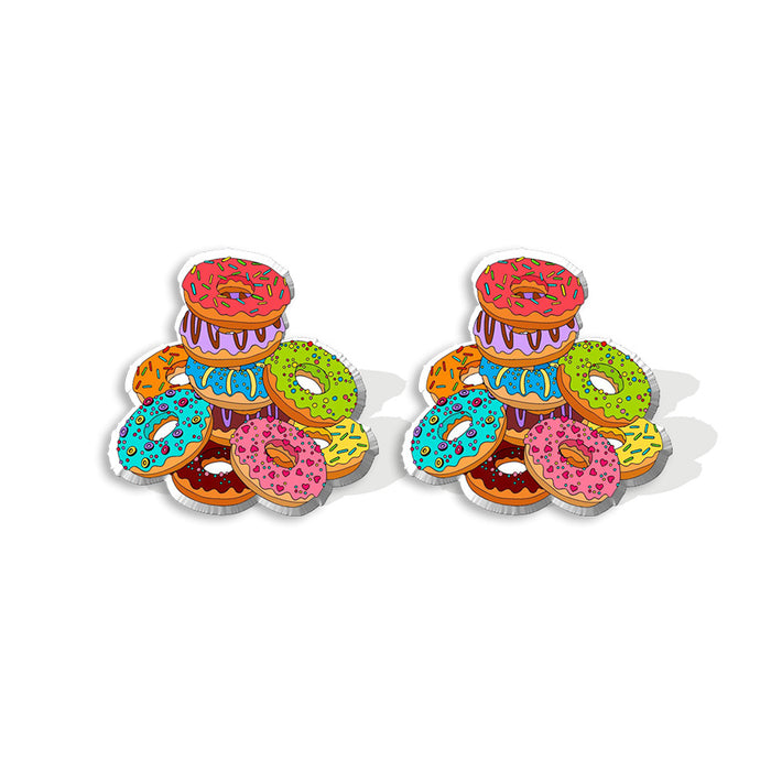 Wholesale Earrings Acrylic Cute Lollipop Donut Food MOQ≥2 JDC-ES-XiangL034