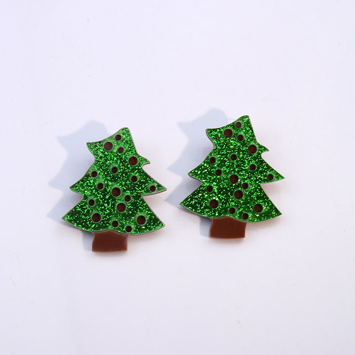 Wholesale Earrings Acrylic Christmas Tree Clothes Hats Bells JDC-ES-Duai046