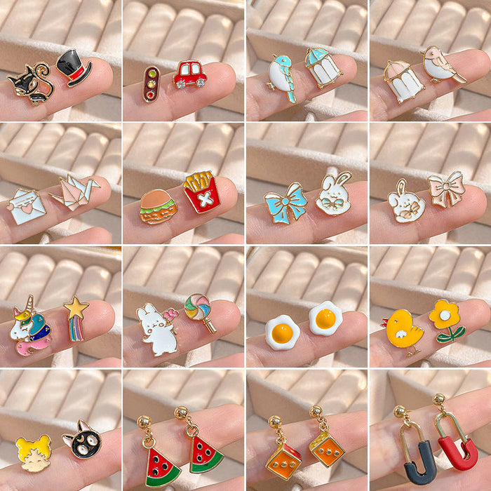 Wholesale Earrings Alloy Cute Simple Cartoon Panda JDC-ES-MDD066