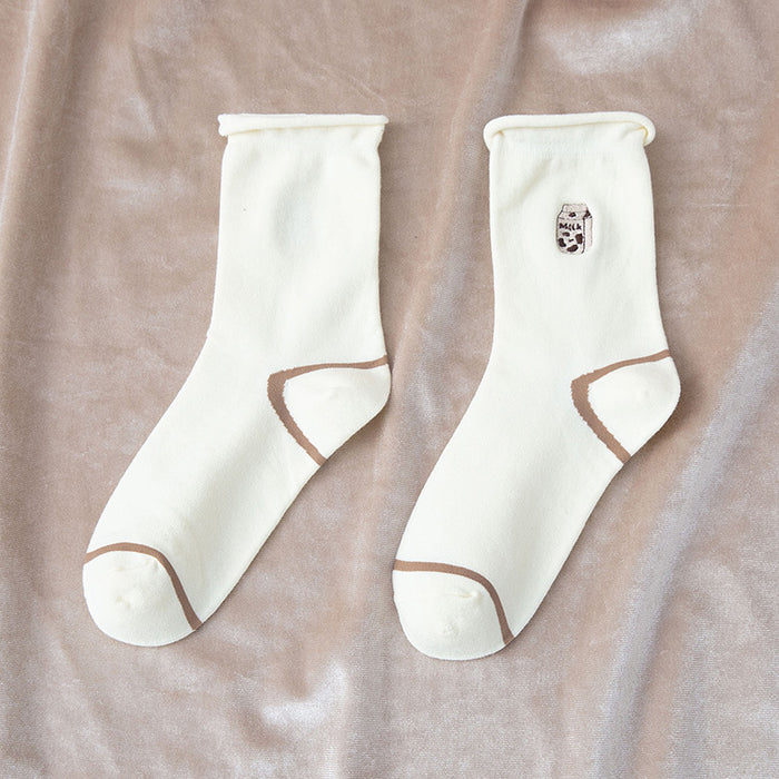 Calcetines al por mayor algodón calcetines universitarios enrollados jdc-sk-mzg001
