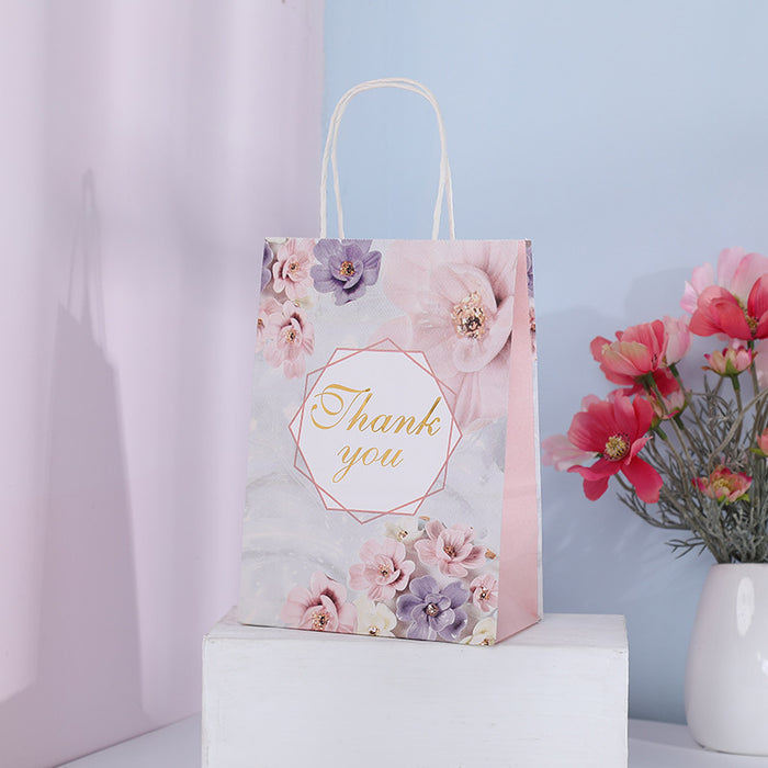 Bolsa de regalo al por mayor Kraft Paper Creative Color Flower Bag Portable Regalo 12pcs JDC-GB-Jiuyue003