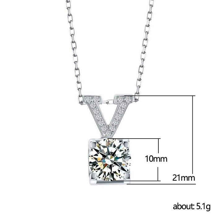 Jewelry WholesaleWholesale single diamond V-shaped bullhead necklace JDC-NE-Caos015 Necklaces 曹适 %variant_option1% %variant_option2% %variant_option3%  Factory Price JoyasDeChina Joyas De China