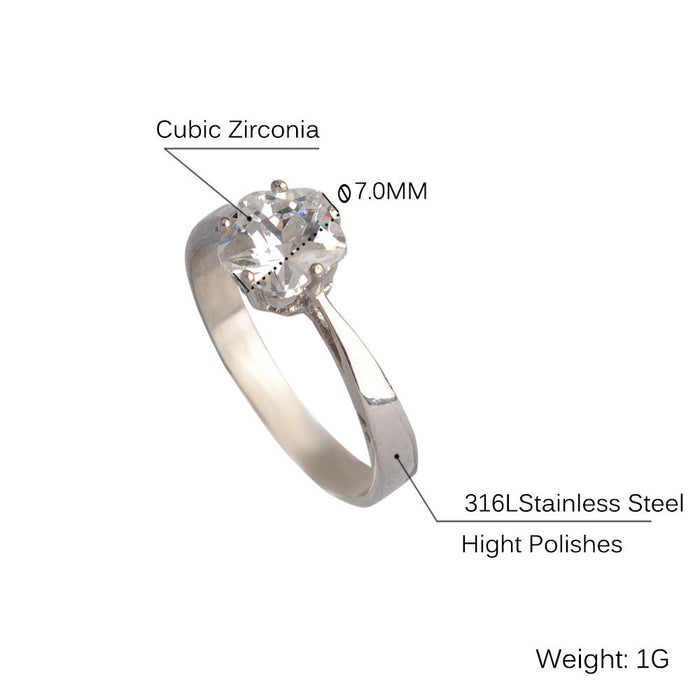 Wholesale 316 Titanium Steel 5A Zircon Women Rings JDC-RS-PREMKSLN003