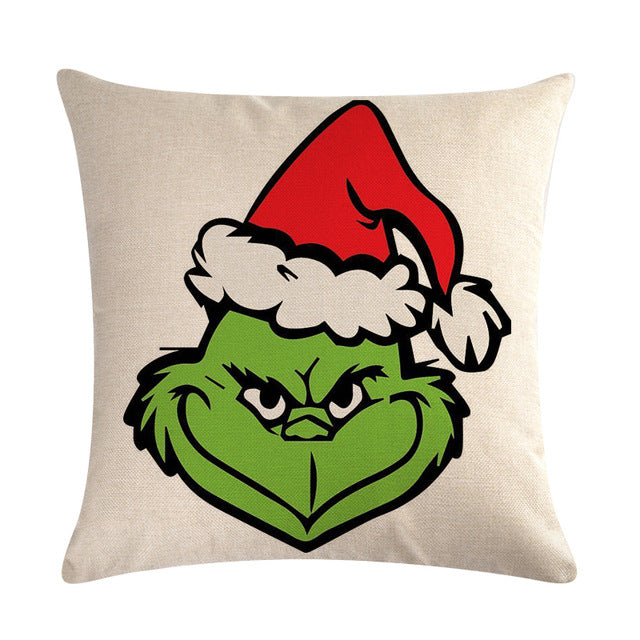 Wholesale Pillowcase Linen Christmas Cartoon Without pillow (M) MOQ≥2pcs JDC-PW-OuH008