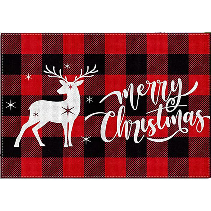Wholesale Christmas English Letters Single Layer Linen Insulated Placemat MOQ≥2 JDC-PS-Dexi004