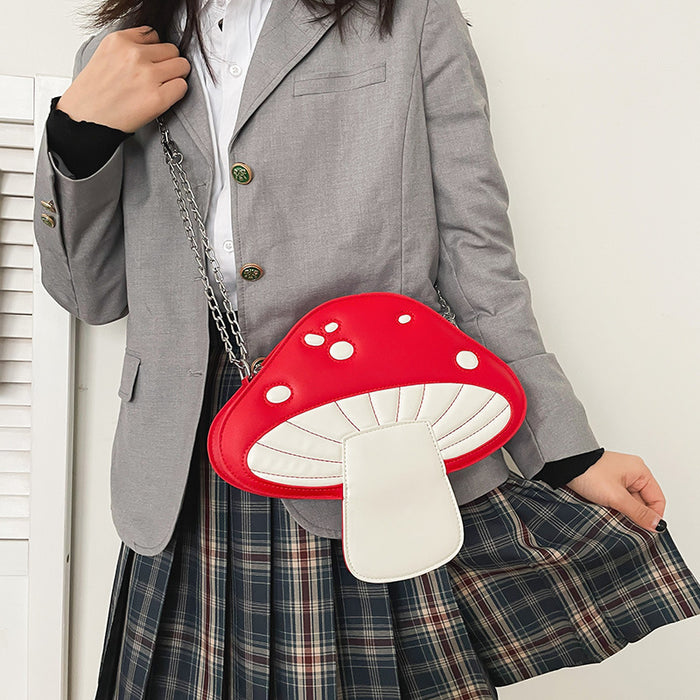 Wholesale design funny cute cartoon pu mushroom shape messenger bag JDC-SD-Hanc008