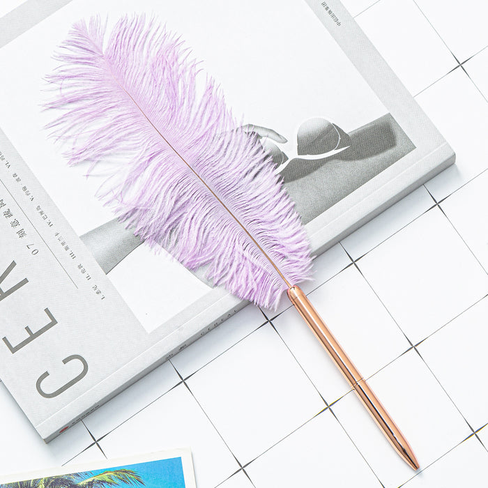 Wholesale feather pen floating graduation design multicolor feather ballpoint pen JDC-BP-Huah037