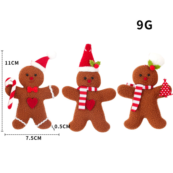 Wholesale Ornament Cloth Christmas Doll Small Hanging Piece 3 Pieces MOQ≥2 JDC-DCN-QuY007