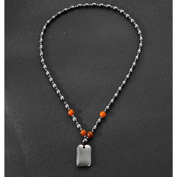 Wholesale Necklace Black Gallstone Agate Magnet Necklace JDC-NE-JinC001