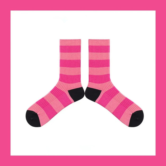 Wholesale socks women's mid-tube zebra pattern contrast color trend women's socks JDC-SK-HuiLi003