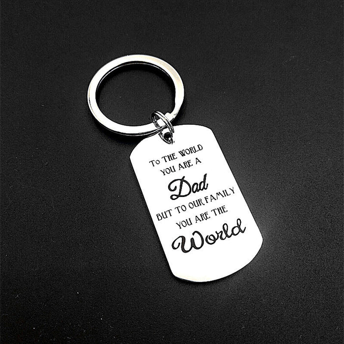 Wholesale Father's Day Gift Stainless Steel Lettering Keychain MOQ≥2 JDC-KC-ShangQ012