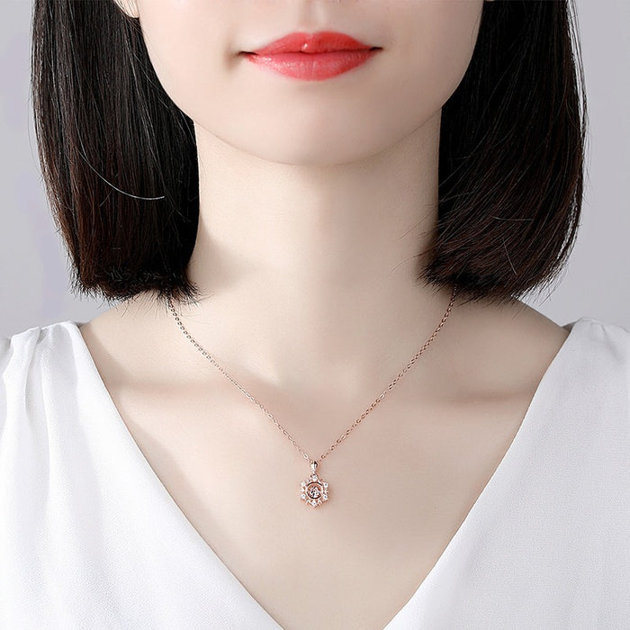 Wholesale Necklace Copper Zircon Snowflake Smart MOQ≥2 JDC-NE-Futai003