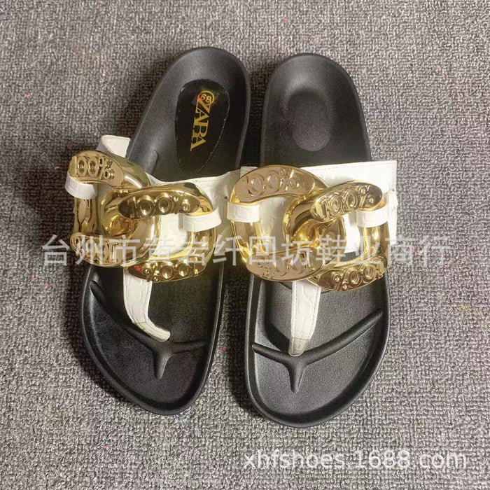 Wholesale Open Toe Metal Buckle Platform Platform Sandals JDC-SD-Qianh008