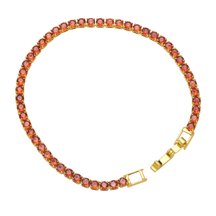 Wholesale Zircon Copper Pearl Letter Tennis Chain Bracelet JDC-BT-AS129