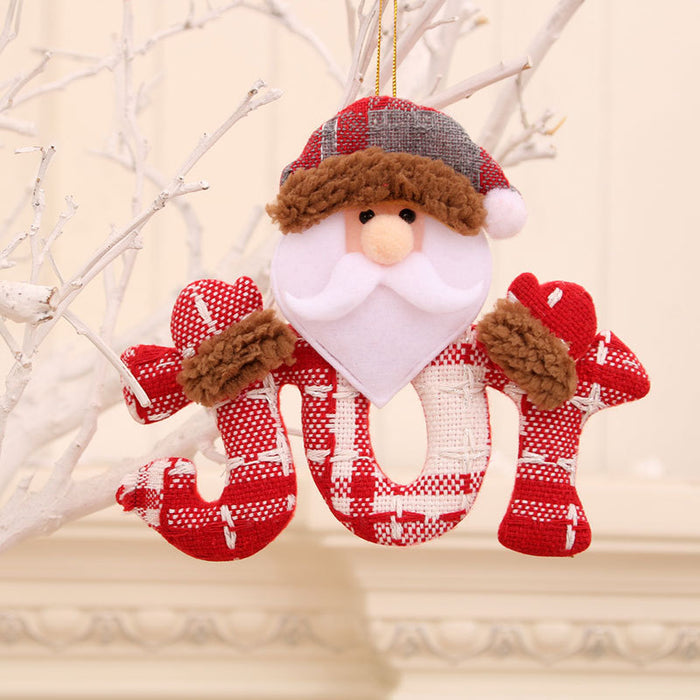 Wholesale Decorative Christmas Decoration Christmas Tree Small Pendant Letter Brand Elderly Snowman MOQ≥2 JDC-DCN-HB003