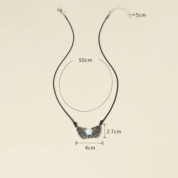 Wholesale Skull Claw Luminous Alloy Necklace MOQ≥2 JDC-NE-Yana003