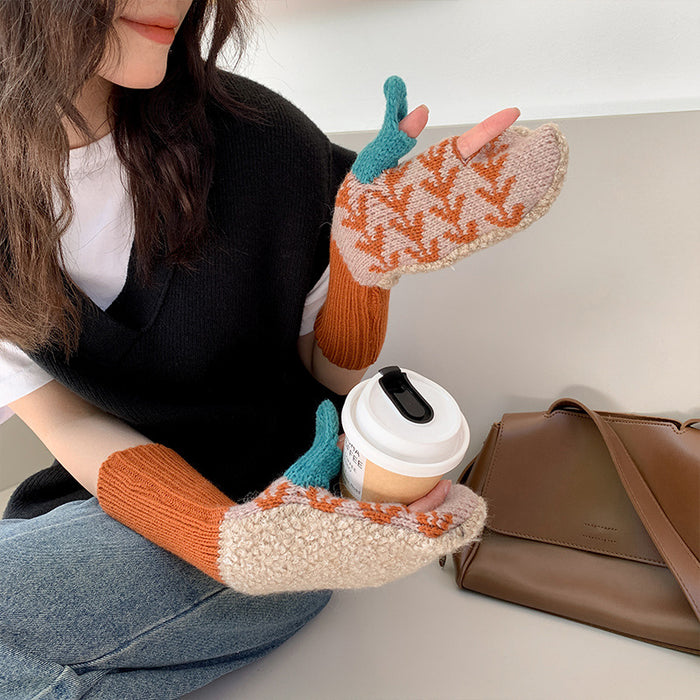 Wholesale Gloves Acrylic Retro Knit Touch Screen MOQ≥2 JDC-GS-JingZ008
