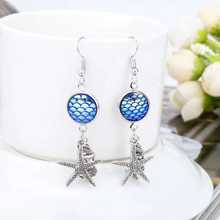 Wholesale Earrings Alloy Ocean Series Mermaid Scales JDC-ES-Dsheng001