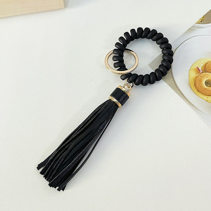 Wholesale Keychains Alloy Artificial Leather Bracelet Phone Cord Tassel Anti-Lost MOQ≥2 JDC-KC-CH181