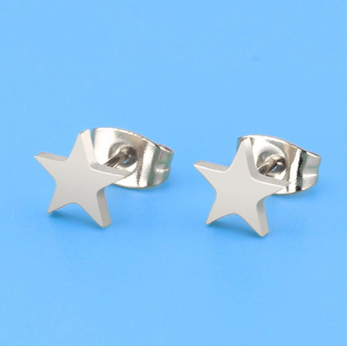 Wholesale Stainless Steel Pentagram Earrings JDC-ES-SS020