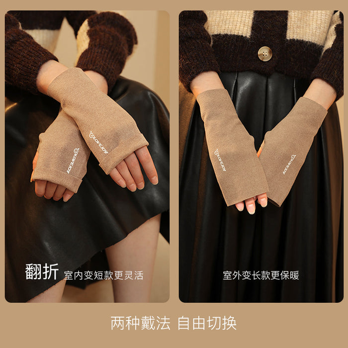Wholesale Gloves Develvet Warm Fingerless Touch Screen MOQ≥2 JDC-GS-GuD015