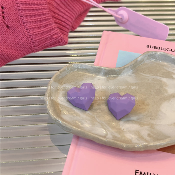 Wholesale Macaron Pink Earrings Periwinkle Blue Love JDC-ES-Lfm003