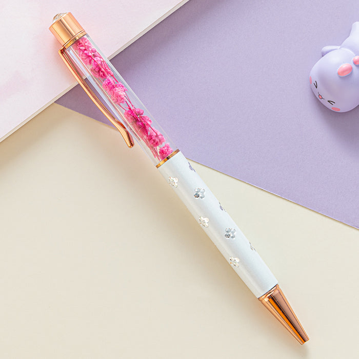 Wholesale Ballpoint Pen Metal Dried Flower Gel Pen JDC-BP-HongD002