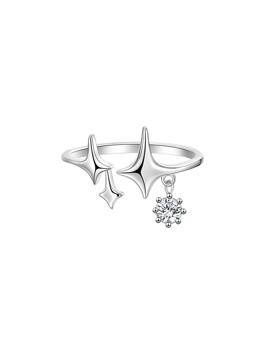 Wholesale Rings 925 Sterling Silver Four-pointed Star JDC-RS-congz014