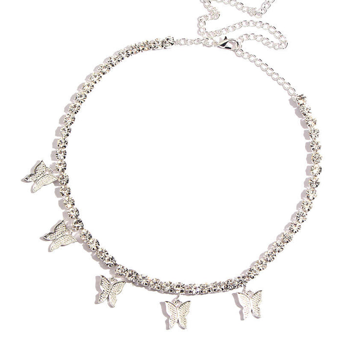 Wholesale Necklace Alloy Diamond Big Butterfly Clavicle Chain MOQ≥2 JDC-NE-Chenhong001